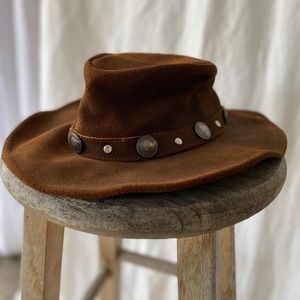 100% Leather Free People Hat by Minnetonka